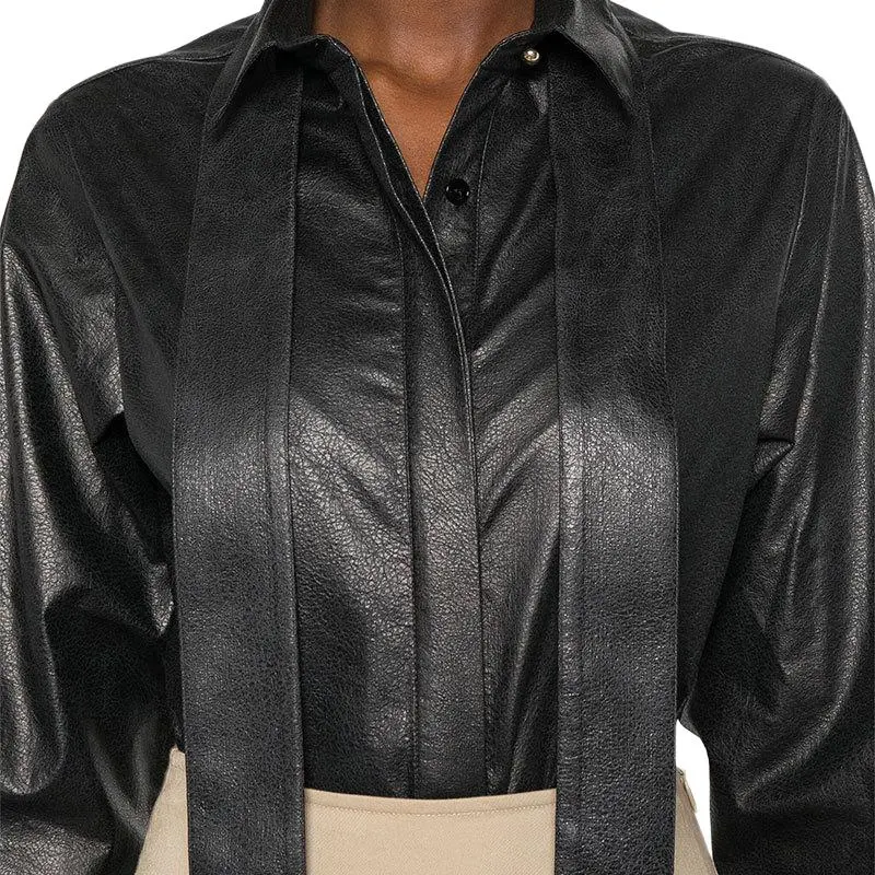 ELIE SAAB Faux leather Shirt-4