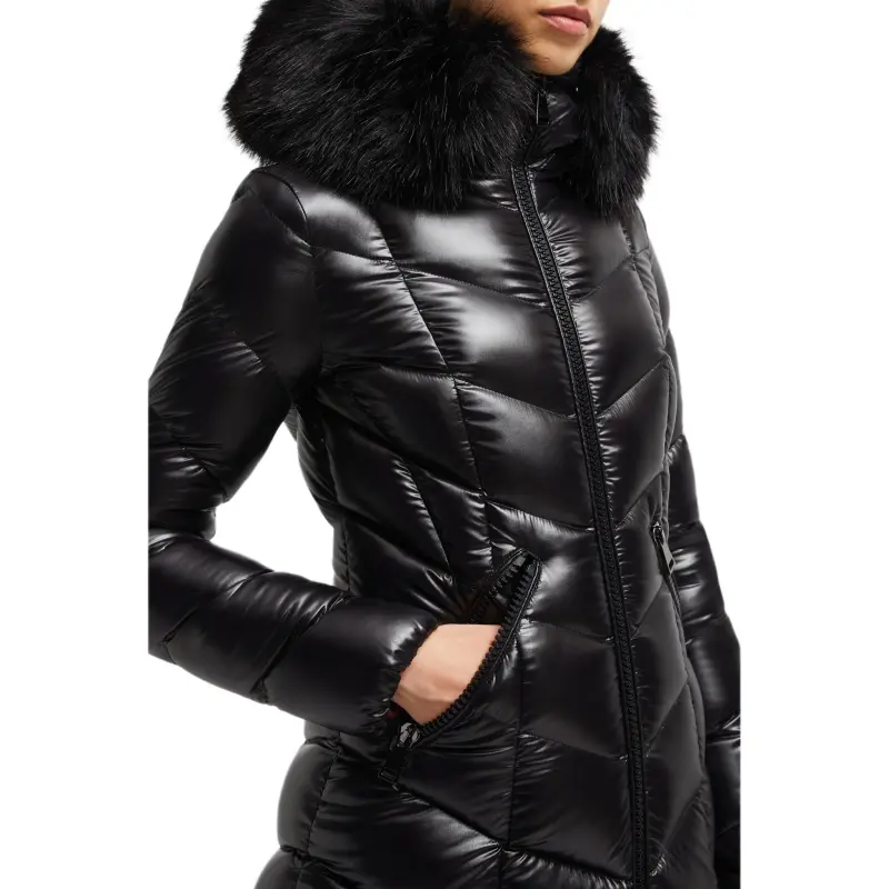Moncler Quilted Zip-Up Long Coat-5