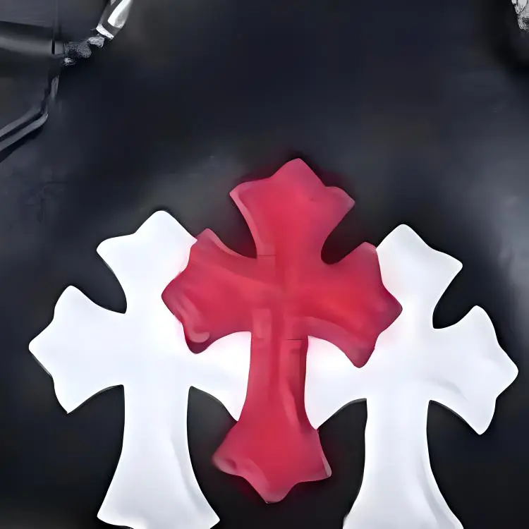 Chrome Hearts Leather Bucket Bags Handbags Shoulder Bags Unisex Black/Red-5