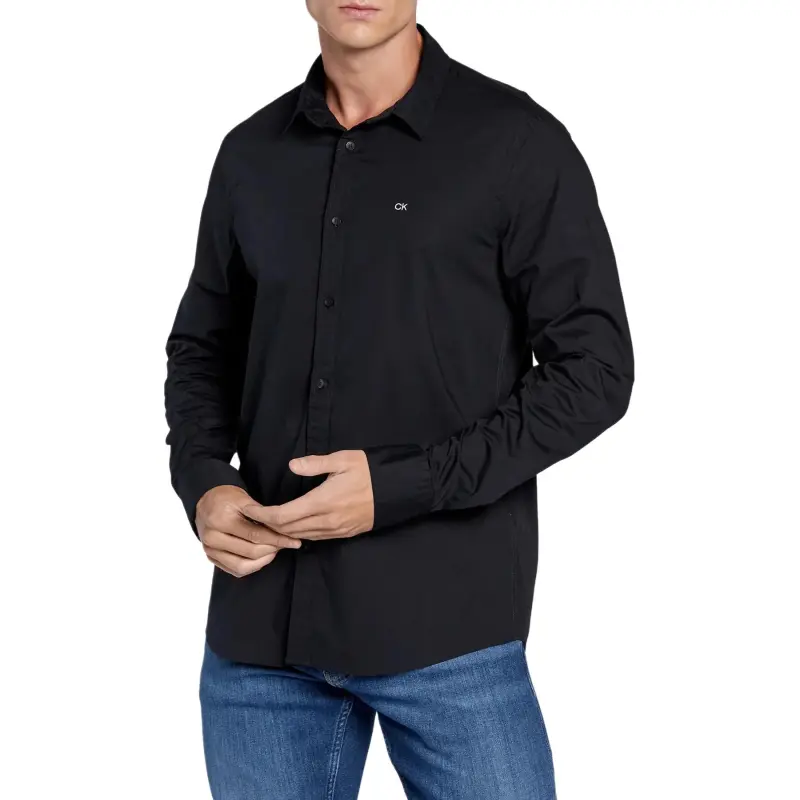 Calvin Klein Poplin Logo embroidered Cotton Shirt-3
