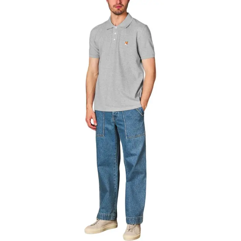 Maison Kitsune Fox Head Patch Short Sleeved Polo Shirt-2