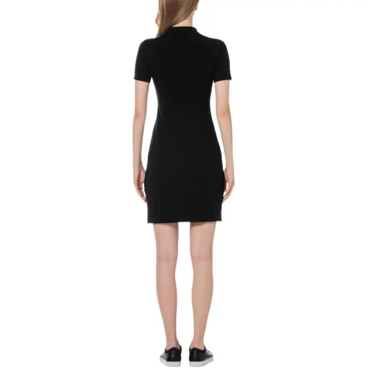 LACOSTE Short Sleeved Dress Women's Black-2