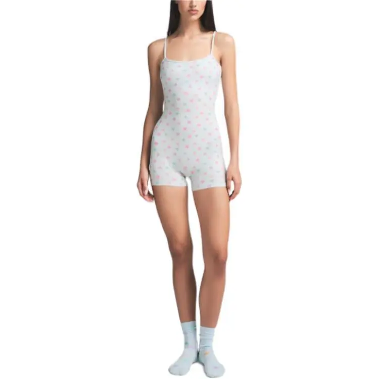 SKIMS Valentine's Day Collection SS25 SOFT LOUNGE SCOOP ONESIE Bodysuits Women's COMING SOON/Cotton Candy Heart Print-1