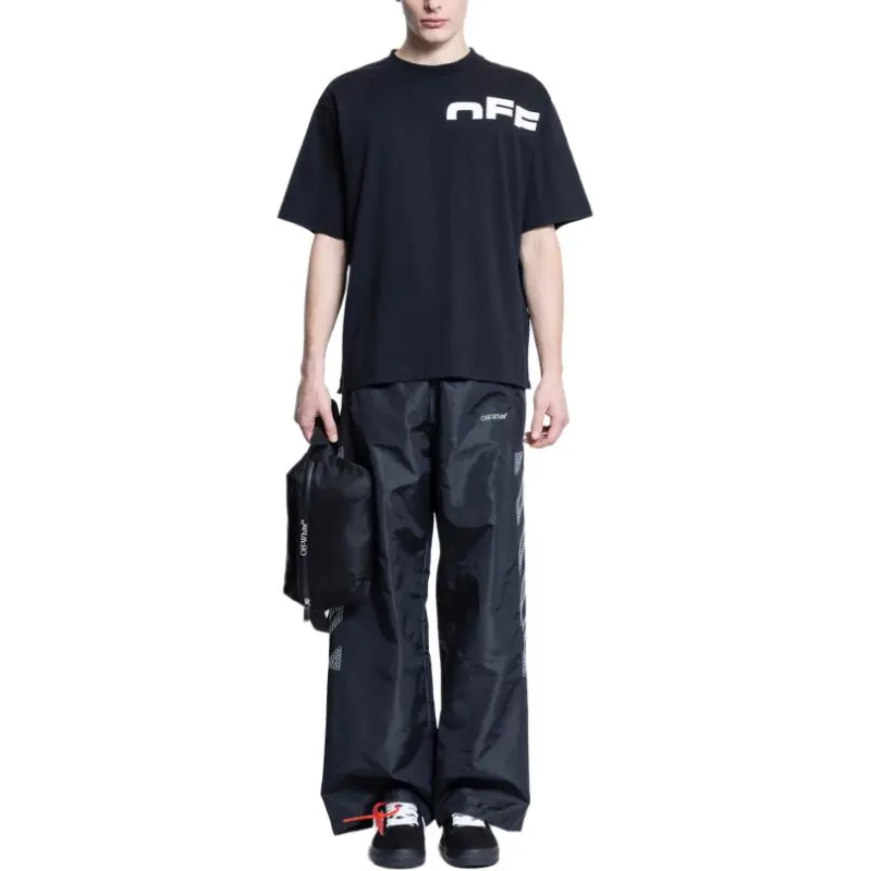 OFF WHITE Logo Detailed Wide Leg Pants-3