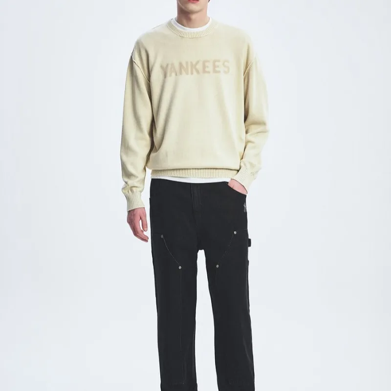 MLB Basic New York Yankees Knitwear Unisex Sandy Brown-3