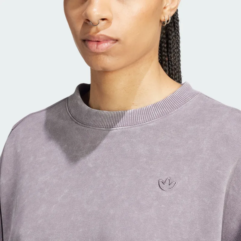Adidas Originals Premium EssentialsWASHED FW24 Sweatshirt Women's Shadow Trace Gray-4