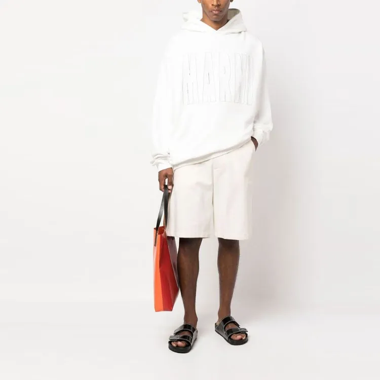 MARNI Logo Detailed Long Sleeved Hoodie-1
