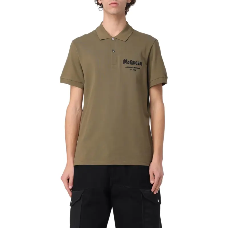 Alexander McQueen Graffiti Printed Polo Shirt-1