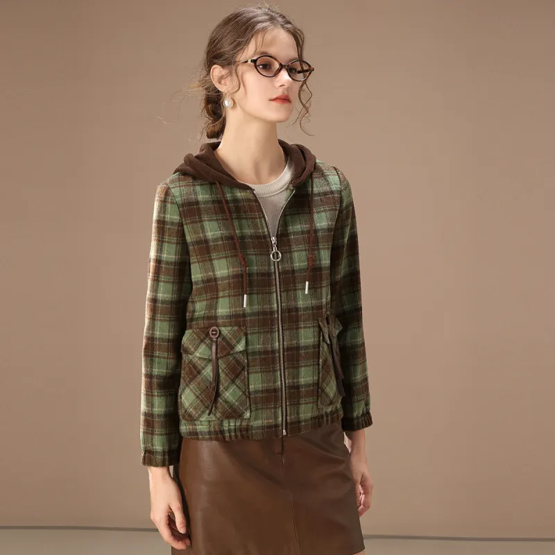 FENHONGMALI Jackets Coats Women's Green-2