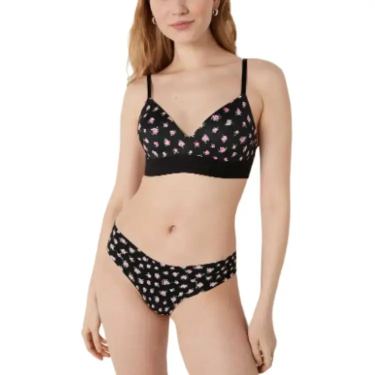 Victoria's Secret Bra Women's Black Floral Print-1