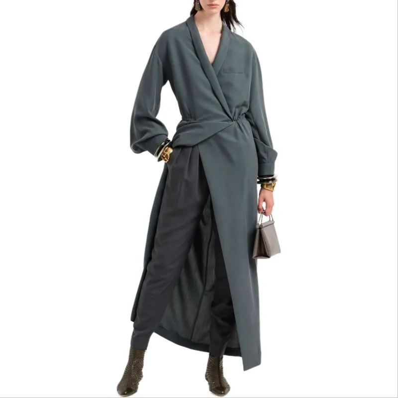 GIORGIO ARMANI Long Dress In Washed Silk Shantung-2