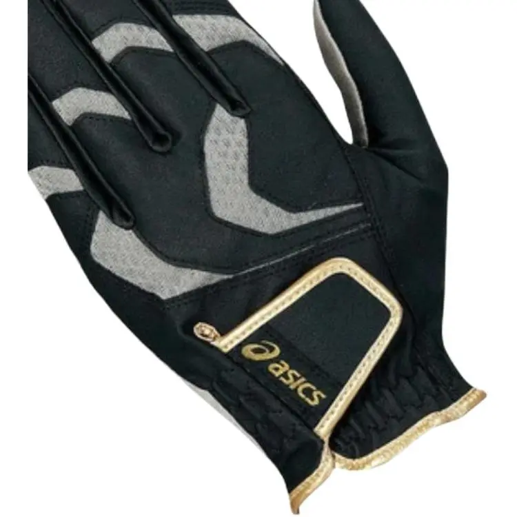 Asics Baseball Gloves Batter's Glove Leather Unisex Black-3