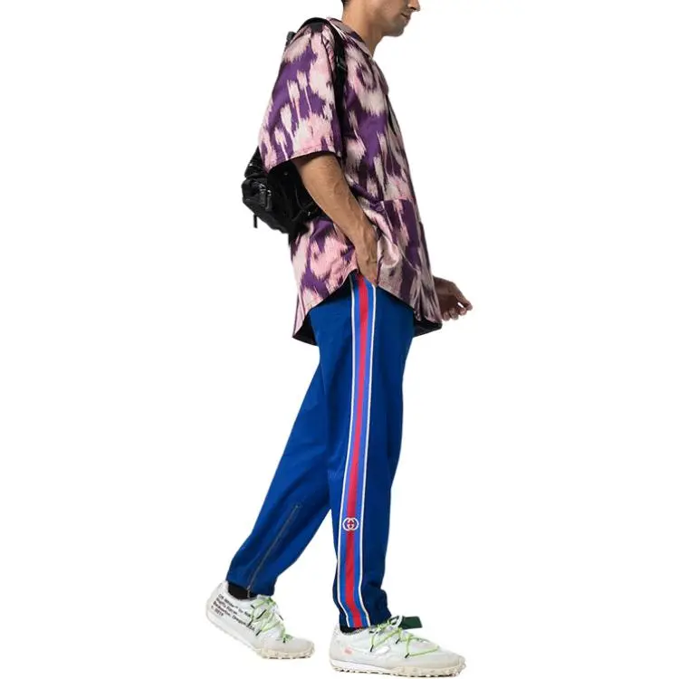 GUCCI SS21 Knitted Sweatpants Men's Blue-3