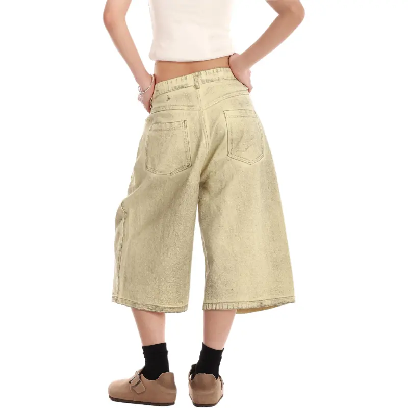 VINMUK Denim Shorts Unisex Apricot-3