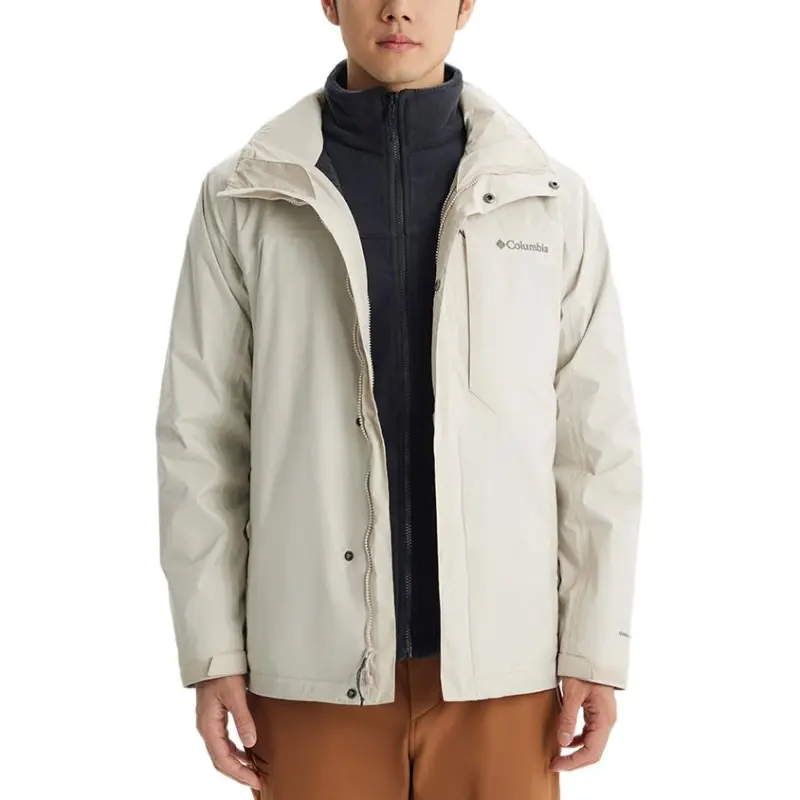 Columbia Waterproof, Windproof, Abrasion Resistant, Thermal Windbreaker Jacket Men's Beige-3