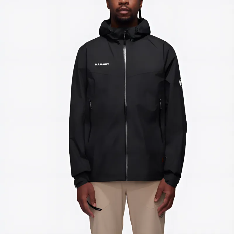 MAMMUT Convey Hiking Waterproof And Windproof To Keep Warm Windbreaker Jacket Unisex Black Comes With Necklace-1
