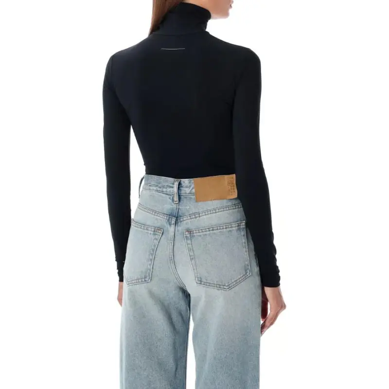 MM6 Maison Margiela Numbers Patch High Neck Bodysuit-4