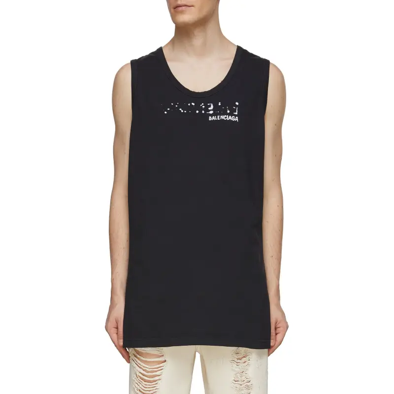 Balenciaga Tank Tops Regular Fit Men's Black-2
