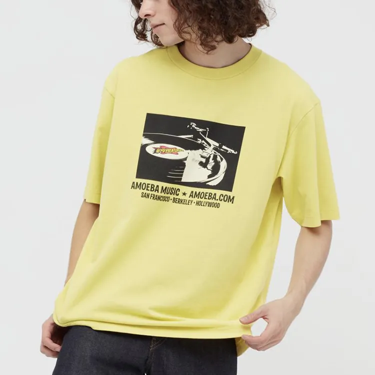 UNIQLO T Shirt Unisex Apricot Yellow-1