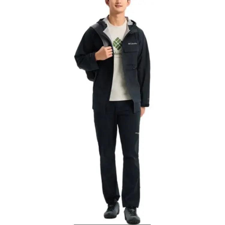 Columbia Transit Waterproof And Windproof Windbreaker Jacket Men's Black-4