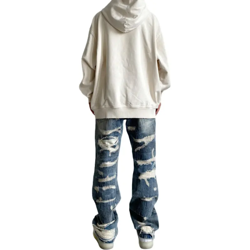 False Perception Sweatshirt Unisex Distressed White-3