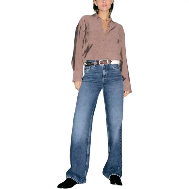 ZARA Trf Jeans Women's Marine Blue-5