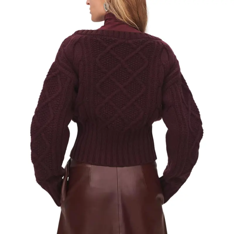 ZARA Sweater Women's Burgundy Red-3