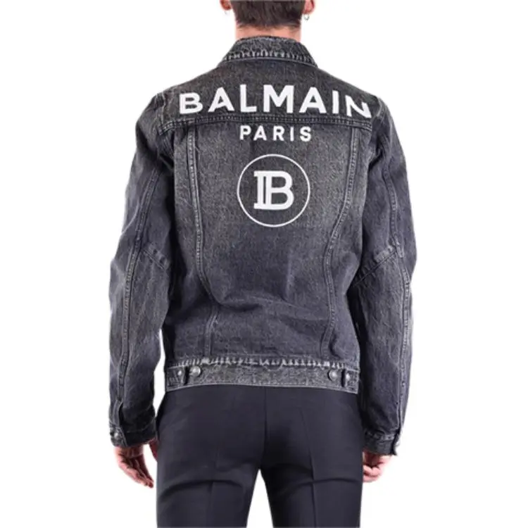 BALMAIN Denim Jackets Men Black-1