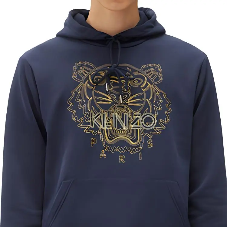 KENZO Tiger Embroidered Drawstring Hoodie-3