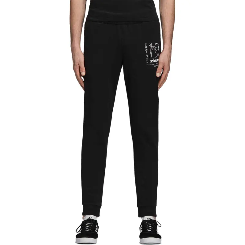Adidas Originals TRACKPANTS Knitted Sports Pants Men's Black-1
