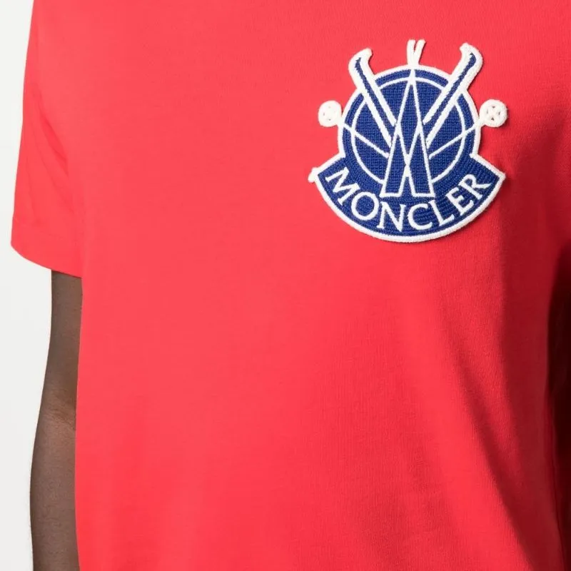Moncler T-Shirts Men Red-4