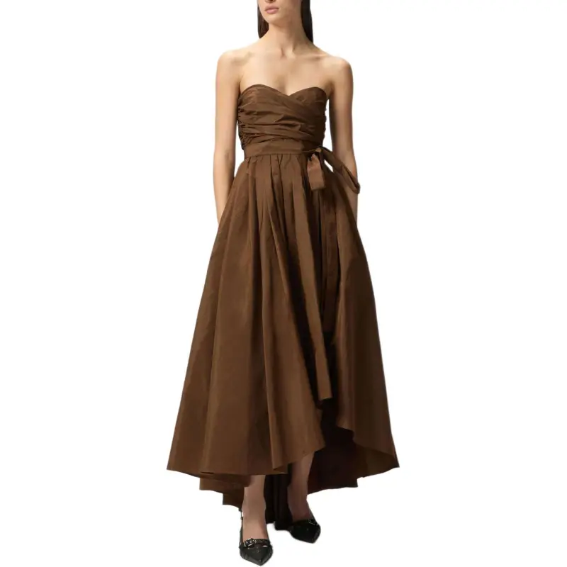 PINKO Strapless Wrap Detailed Dress-2