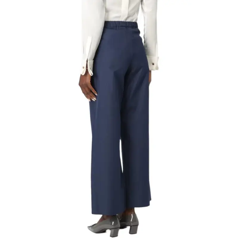 'S MAX MARA Argento Drawstring Wide Leg Trousers-4