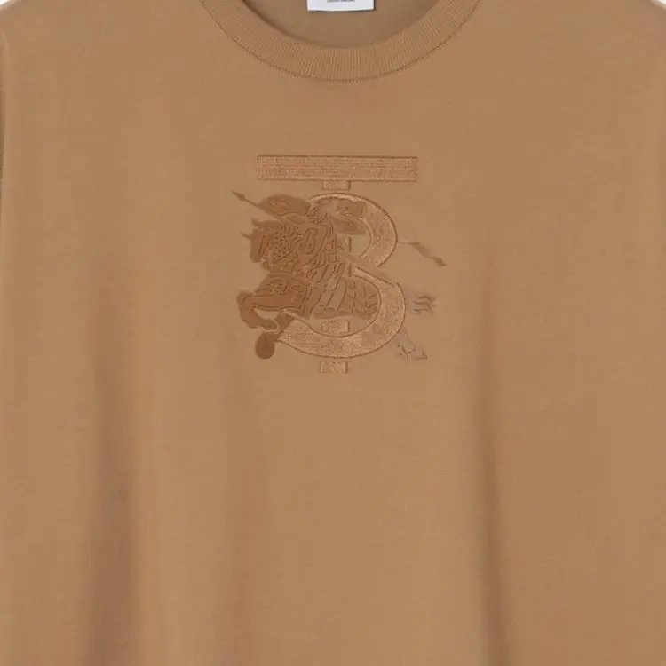 Burberry Embroidered Monogram Ekd Cotton T shirt-5