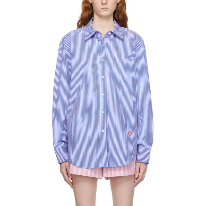 Alexander Wang Logo Patch Boyfriend Shirt-4