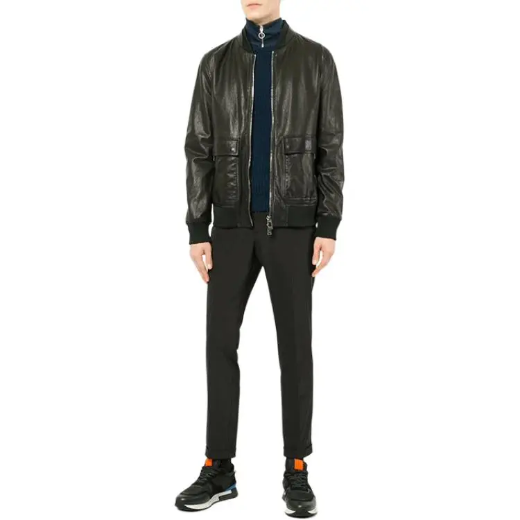 Valentino Leather Jackets Men Black-3
