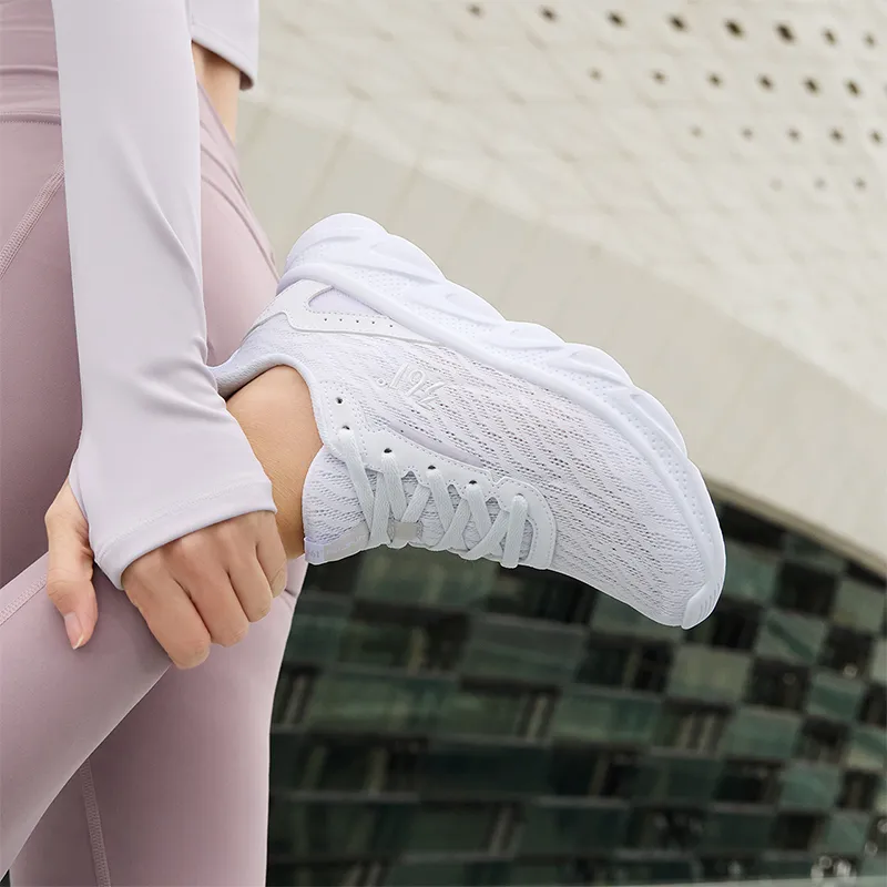 361° Cushioning Breathable Lightweight Low-Top Running Shoes Women's White Purple-8