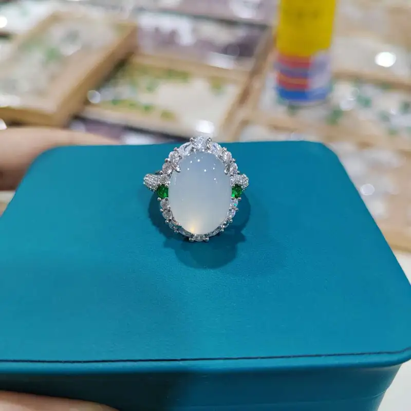 Gifts Chalcedony Jade Rings Unisex-1
