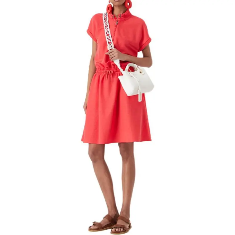EMPORIO ARMANI Short Sleeved Dress Women's Red-4