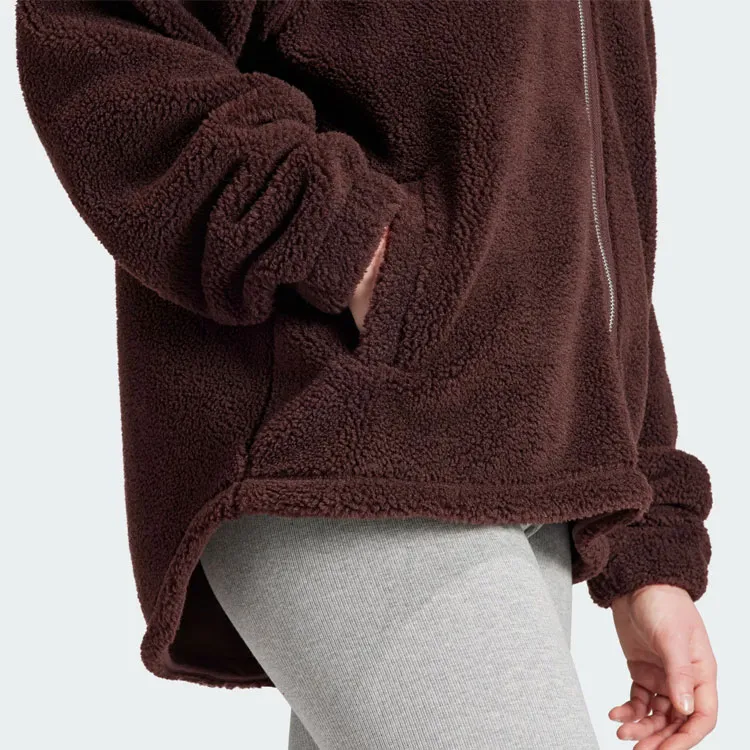 Adidas Originals ESSENTIALS Essentials Overshirt Jackets Coats Women's Dark Gray Brown-4