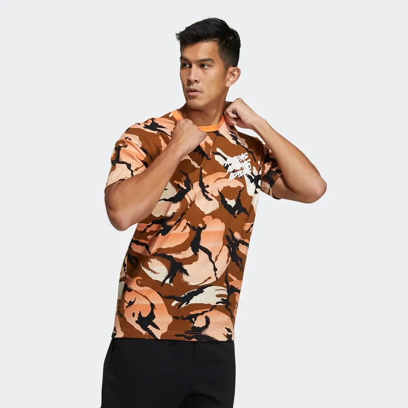 Adidas T Shirts Men Orange-4