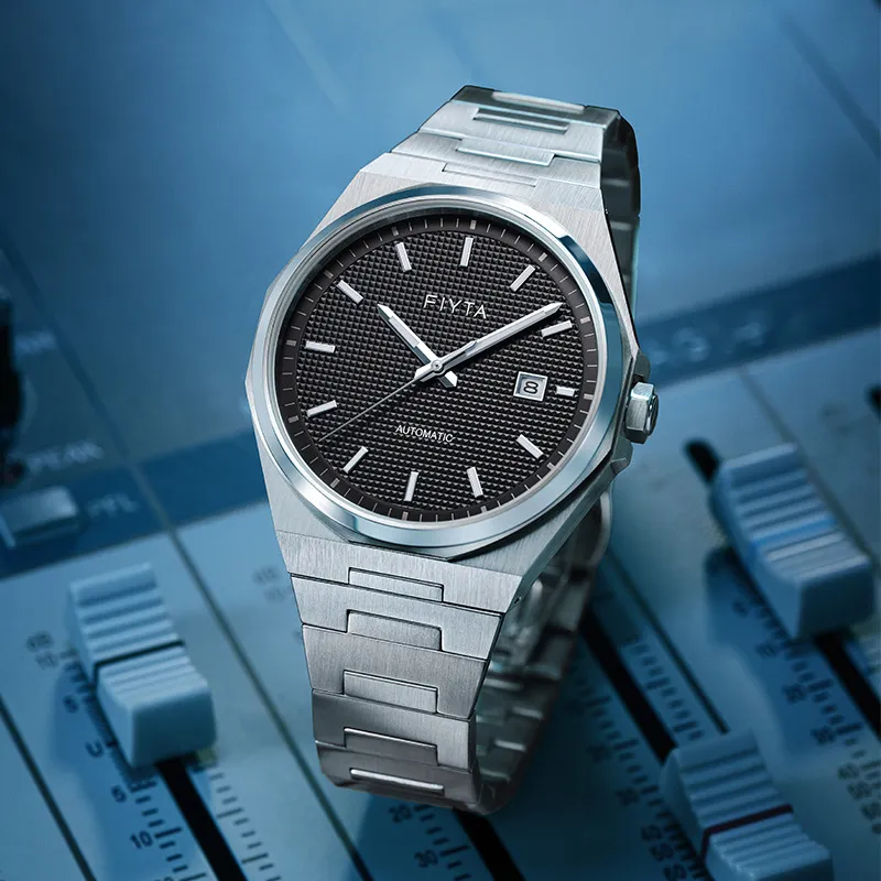 Fiyta Classic Collection Automatic Mechanical Movement Stainless Steel Strap Watch Men's Watches Black Dial-1