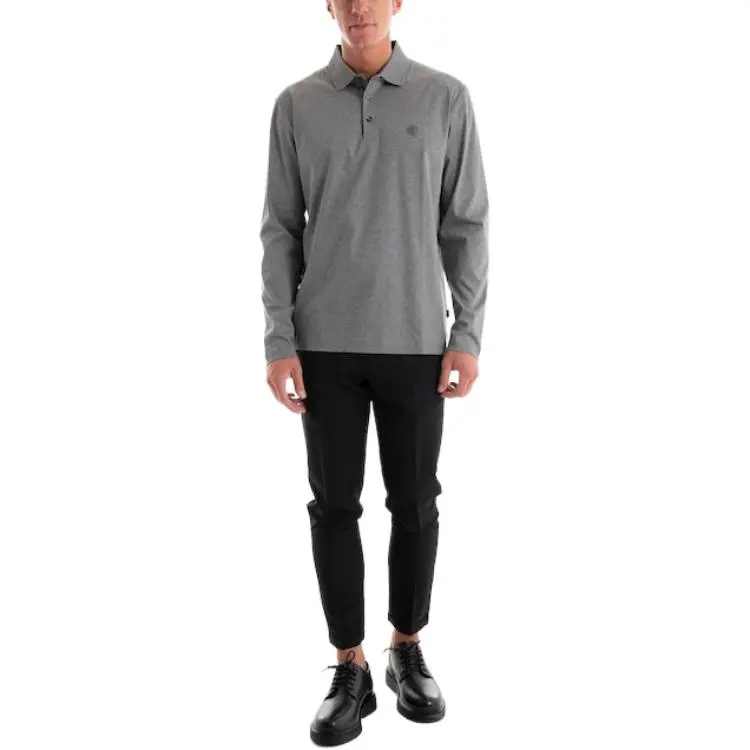HUGO BOSS Logo Patch Long Sleeved Polo Shirt-2