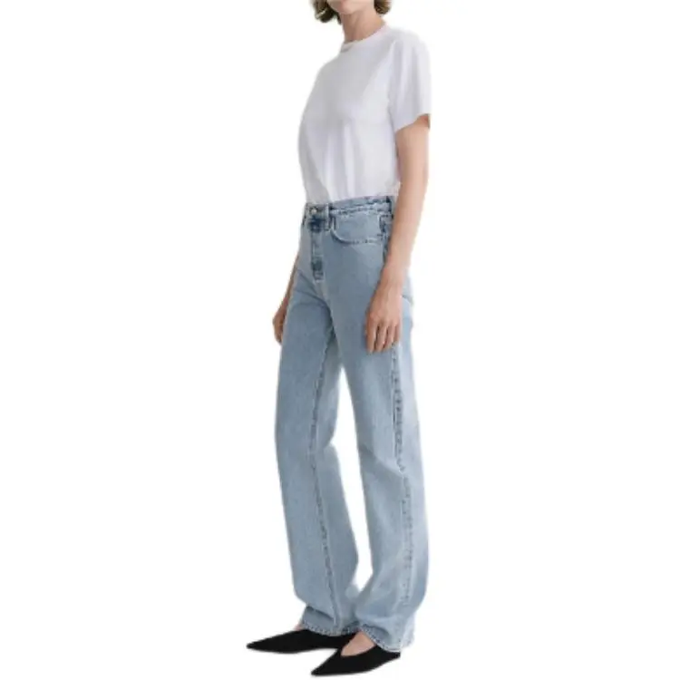 TOTEME Mid Rise Straight Leg Jeans-4