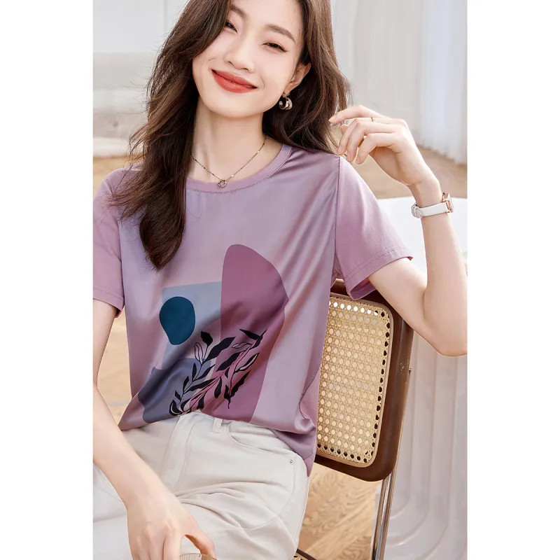 Mo Han Yi Mei T Shirt Women's Lavender Purple-3