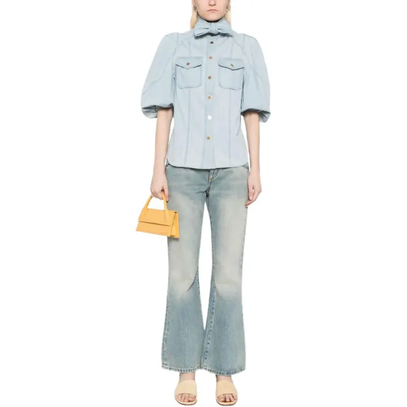 Zimmermann Acacia Denim Lantern Blouse-1