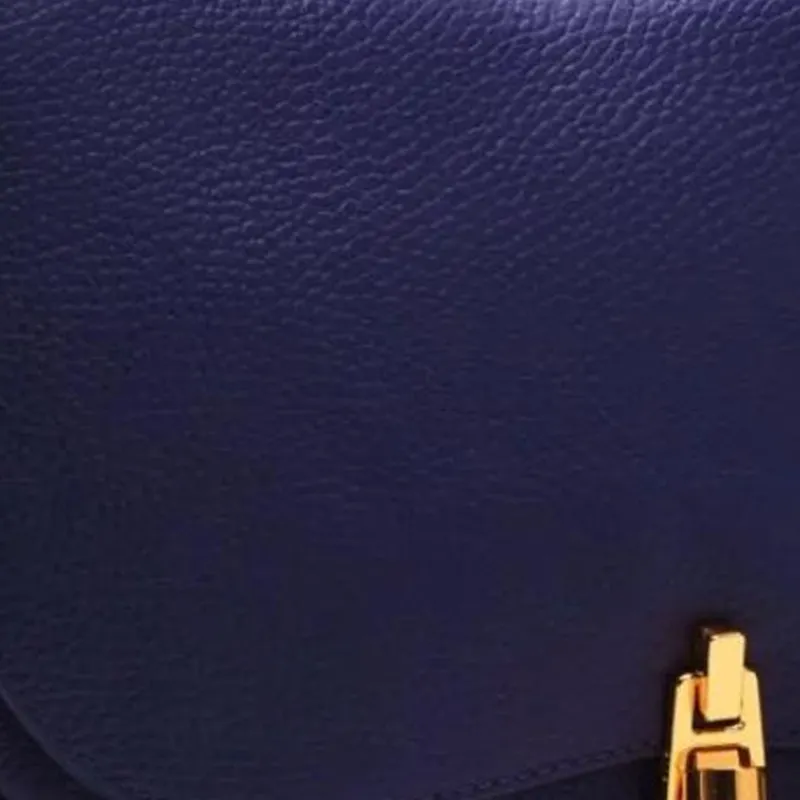 COCCINELLE Magie Grained Leather Shoulder Bag Crossbody Bag Handbag Medium Size Women's Blue-3