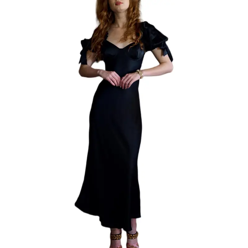 Selkie Collection Short Sleeved Dress Women's Black-1