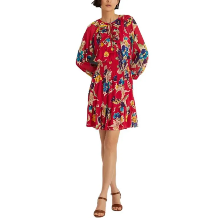 Polo Ralph Lauren Long-Sleeved Dresses Women's Red-2