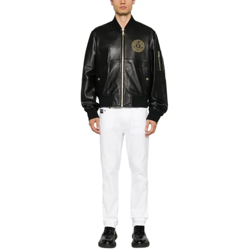 VERSACE JEANS COUTURE V Emblem Zipped Bomber Jacket-2